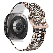 For Samsung Galaxy Watch Ultra 47mm / Ultra 2025 Printed Silicone Watch Band(Brown Leopard Print)