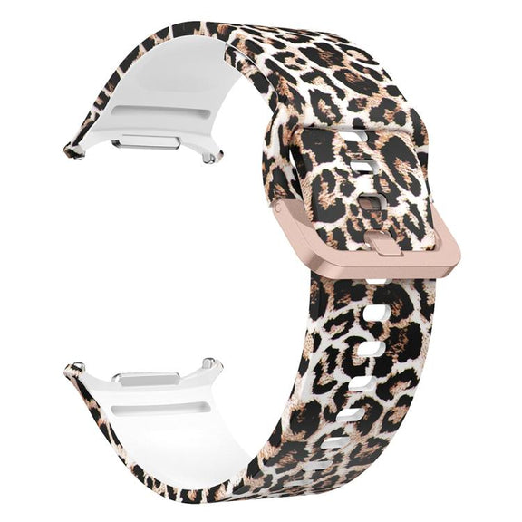 For Samsung Galaxy Watch Ultra 47mm / Ultra 2025 Printed Silicone Watch Band(Brown Leopard Print)
