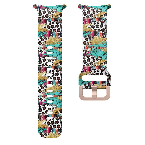 For Samsung Galaxy Watch Ultra 47mm / Ultra 2025 Printed Silicone Watch Band(Colorful Leopard Print)