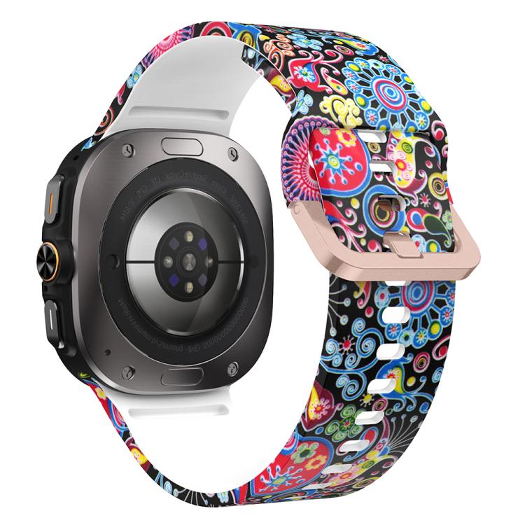For Samsung Galaxy Watch Ultra 47mm / Ultra 2025 Printed Silicone Watch Band(Colorful Jellyfish)