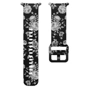 For Samsung Galaxy Watch Ultra 47mm / Ultra 2025 Printed Silicone Watch Band(Retro Gray Flower)