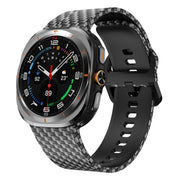 For Samsung Galaxy Watch Ultra 47mm / Ultra 2025 Printed Silicone Watch Band(Carbon Fiber Pattern)