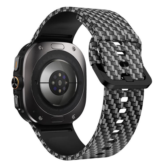 For Samsung Galaxy Watch Ultra 47mm / Ultra 2025 Printed Silicone Watch Band(Carbon Fiber Pattern)