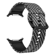 For Samsung Galaxy Watch Ultra 47mm / Ultra 2025 Printed Silicone Watch Band(Carbon Fiber Pattern)