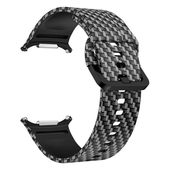 For Samsung Galaxy Watch Ultra 47mm / Ultra 2025 Printed Silicone Watch Band(Carbon Fiber Pattern)