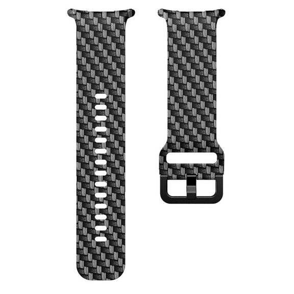 For Samsung Galaxy Watch Ultra 47mm / Ultra 2025 Printed Silicone Watch Band(Carbon Fiber Pattern)
