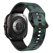 For Samsung Galaxy Watch Ultra 47mm / Ultra 2025 Printed Silicone Watch Band(Army Green Camouflage)