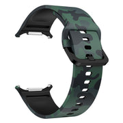 For Samsung Galaxy Watch Ultra 47mm / Ultra 2025 Printed Silicone Watch Band(Army Green Camouflage)