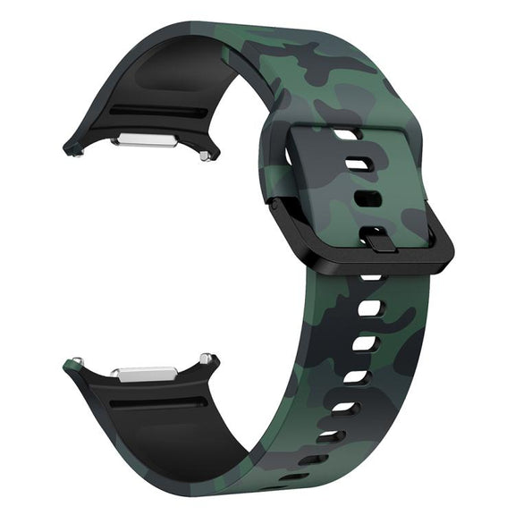 For Samsung Galaxy Watch Ultra 47mm / Ultra 2025 Printed Silicone Watch Band(Army Green Camouflage)