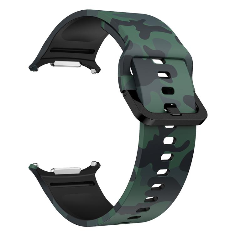 For Samsung Galaxy Watch Ultra 47mm / Ultra 2025 Printed Silicone Watch Band(Army Green Camouflage)