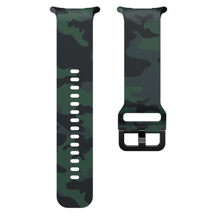 For Samsung Galaxy Watch Ultra 47mm / Ultra 2025 Printed Silicone Watch Band(Army Green Camouflage)
