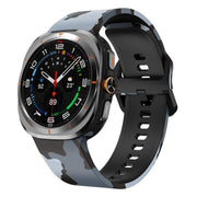 For Samsung Galaxy Watch Ultra 47mm / Ultra 2025 Printed Silicone Watch Band(Black Gray Camouflage)