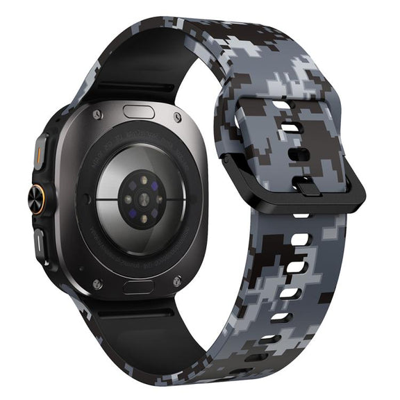 For Samsung Galaxy Watch Ultra 47mm / Ultra 2025 Printed Silicone Watch Band(Digital Camouflage)