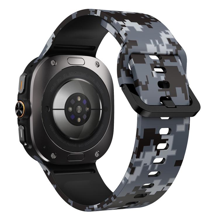 For Samsung Galaxy Watch Ultra 47mm / Ultra 2025 Printed Silicone Watch Band(Digital Camouflage)