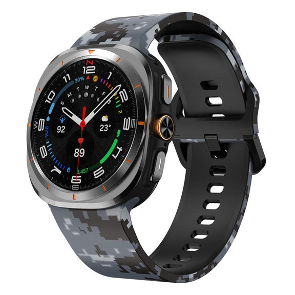 For Samsung Galaxy Watch Ultra 47mm / Ultra 2025 Printed Silicone Watch Band(Digital Camouflage)