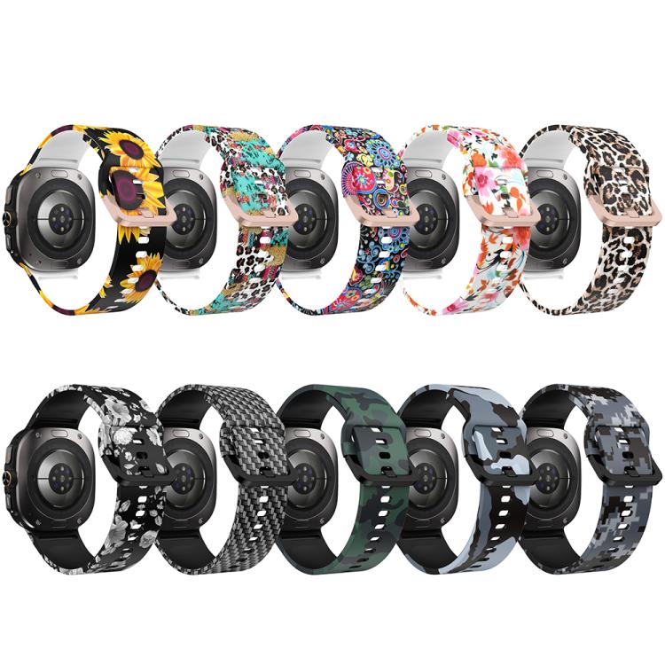 For Samsung Galaxy Watch Ultra 47mm / Ultra 2025 Printed Silicone Watch Band(Bird Song and Flowers) - free shipping - PMC TechLife - Order now!