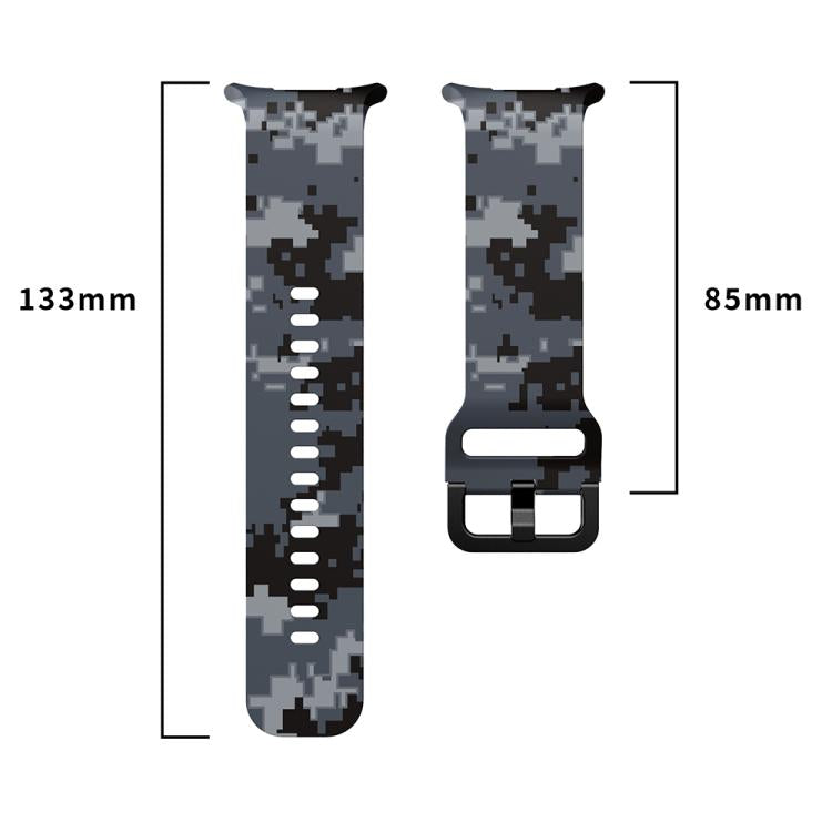 For Samsung Galaxy Watch Ultra 47mm / Ultra 2025 Printed Silicone Watch Band(Black Sunflower)