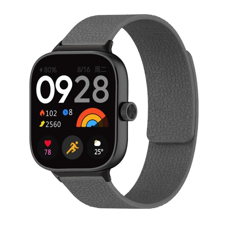 For Xiaomi Smart Band 9 Pro / Redmi Watch 5 Lychee Texture Soft Magnetic Silicone Watch Band(Gray) - free shipping - PMC TechLife - Order now!