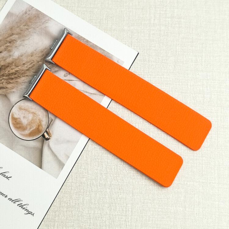 For Xiaomi Smart Band 9 Pro / Redmi Watch 5 Lychee Texture Soft Magnetic Silicone Watch Band(Orange)