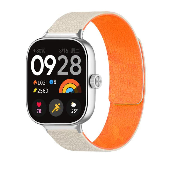 For Xiaomi Smart Band 9 Pro / Redmi Watch 5 Lychee Texture Soft Magnetic Silicone Watch Band(Starlight Orange)