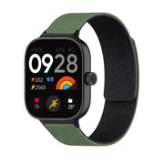 For Xiaomi Smart Band 9 Pro / Redmi Watch 5 Lychee Texture Soft Magnetic Silicone Watch Band(Green Black)
