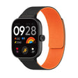 For Xiaomi Smart Band 9 Pro / Redmi Watch 5 Lychee Texture Soft Magnetic Silicone Watch Band(Black Orange) - free shipping - PMC TechLife - Order now!