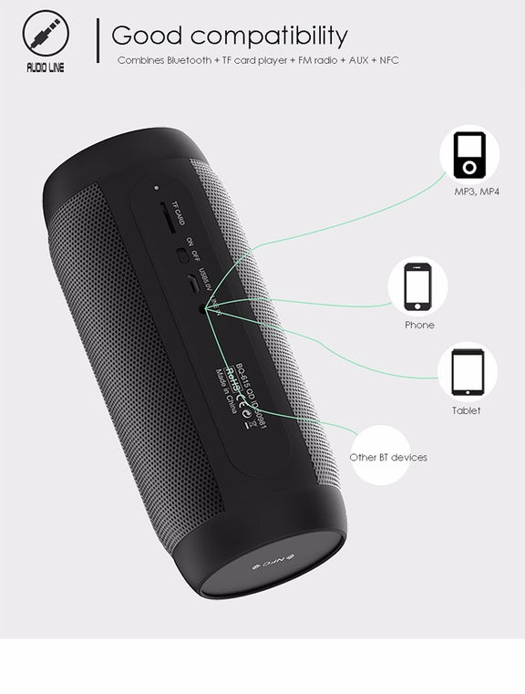 AEC BQ615 PRO Colorful LED Wireless HiFi Stereo Speaker, Combines Bluetooth + TF card player + FM radio + AUX + NFC