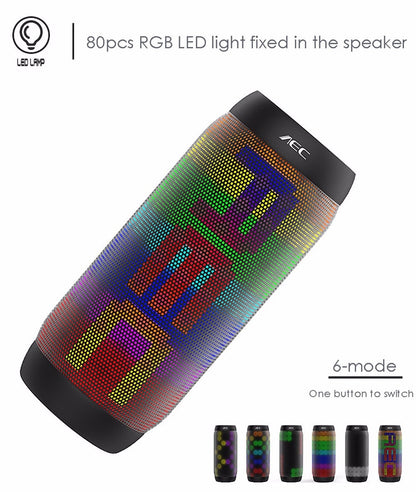 AEC BQ615 PRO Colorful LED Wireless HiFi Stereo Speaker, Combines Bluetooth + TF card player + FM radio + AUX + NFC - free shipping - PMC Jewellery - Order now!