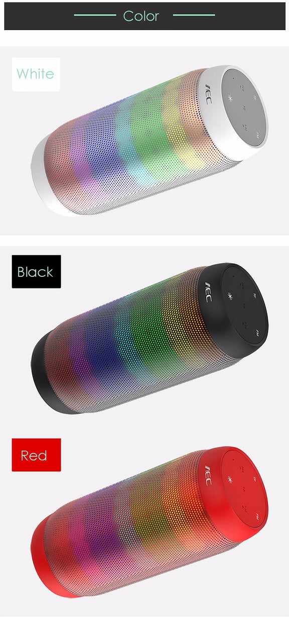 AEC BQ615 PRO Colorful LED Wireless HiFi Stereo Speaker, Combines Bluetooth + TF card player + FM radio + AUX + NFC