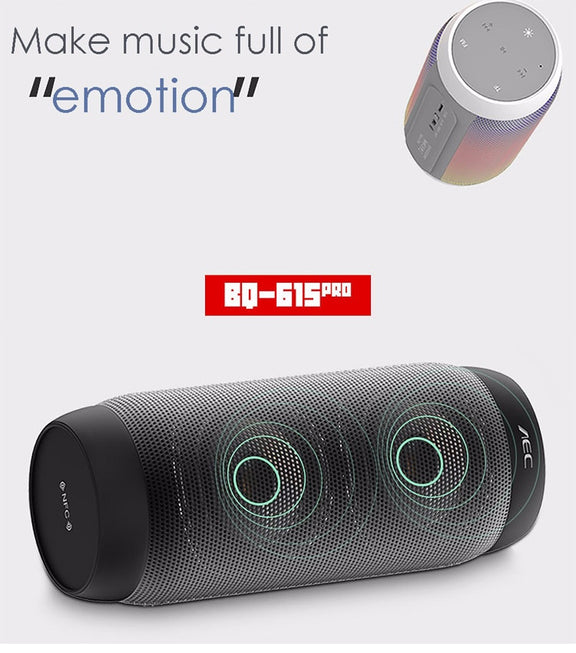 AEC BQ615 PRO Colorful LED Wireless HiFi Stereo Speaker, Combines Bluetooth + TF card player + FM radio + AUX + NFC