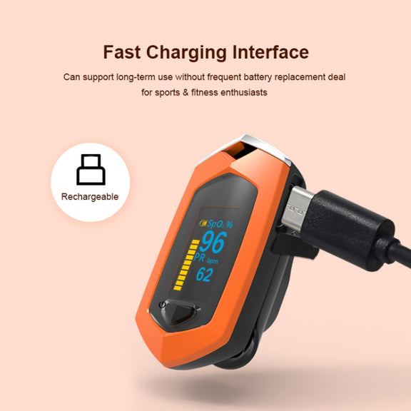 Portable Pulsioximetro Finger spo2 Pulse Oxymeter Blood Oxygen Monitor Saturatiemeter (Orange)