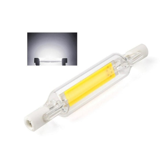 R7S 5W COB LED Lamp Bulb Glass Tube for Replace Halogen Light Spot Light,Lamp Length: 78mm, AC:220v(Cool White)