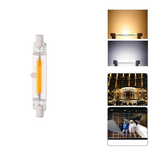 R7S 5W COB LED Lamp Bulb Glass Tube for Replace Halogen Light Spot Light,Lamp Length: 78mm, AC:220v(Cool White)