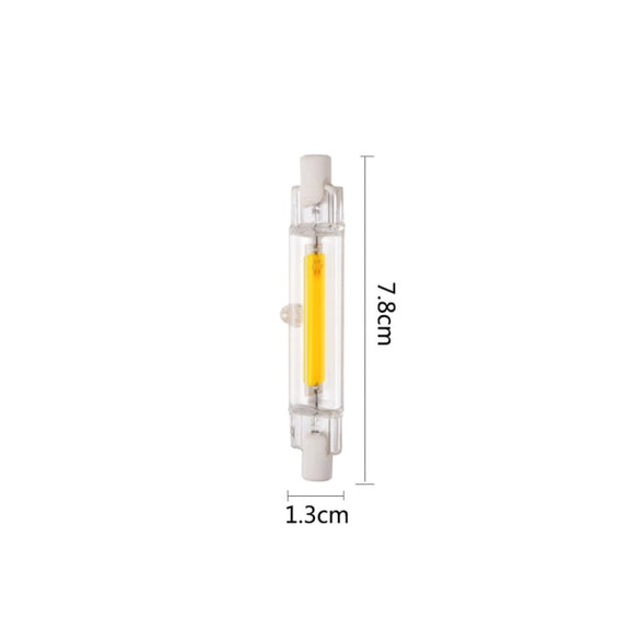 R7S 5W COB LED Lamp Bulb Glass Tube for Replace Halogen Light Spot Light,Lamp Length: 78mm, AC:110v(Warm White)