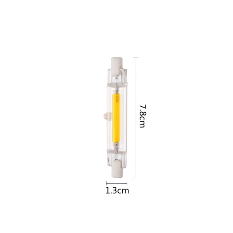 R7S 5W COB LED Lamp Bulb Glass Tube for Replace Halogen Light Spot Light,Lamp Length: 78mm, AC:110v(Cool White)