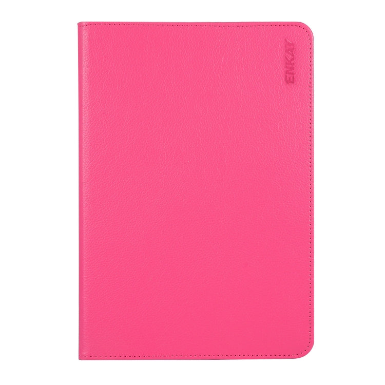 ENKAY 360 Degree Rotation Lichi Texture Leather Case with Holder for HUAWEI MediaPad M6 10.8 2019(Rose) - free shipping - PMC Jewellery - Order now!