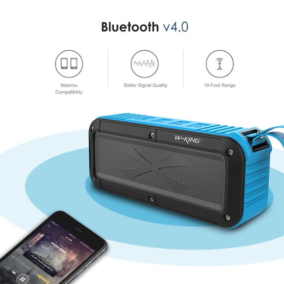 W-KING S20 Loudspeakers IPX6 Water-resistant Bluetooth Speaker Portable NFC Bluetooth Speaker for Outdoors / Shower / Bicycle FM Radio (Black)