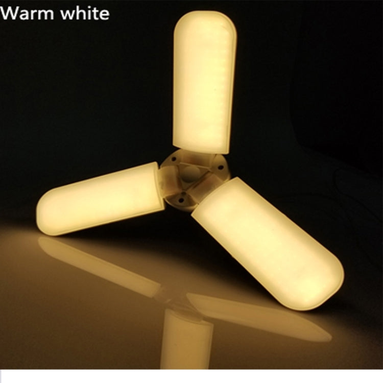45W E27 LED Bulb SMD2835 228leds Super Bright Foldable Fan Blade Angle Adjustable Ceiling Lamp Home Energy Saving Lights(Warm White) - Celling Lights & Chandeliers by PMC TechLife | Online Shopping South Africa | PMC TechLife | Buy Now Pay Later Mobicred