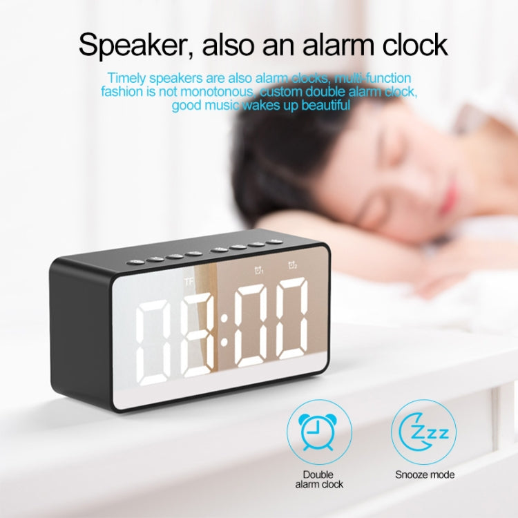AEC BT506 Speaker with Mirror, LED Clock Display, Dual Alarm Clock, Snooze, HD Hands-free Calling, HiFi Stereo(Black) - free shipping - PMC Jewellery - Order now!