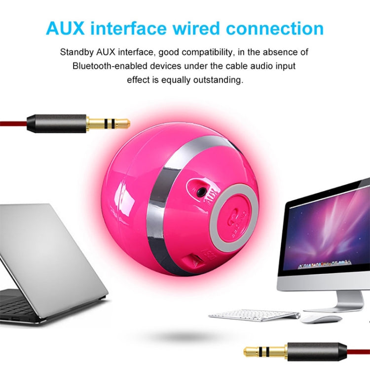 A18 Ball Bluetooth Speaker with LED Light Portable Wireless Mini Speaker Mobile Music MP3 Subwoofer Support TF (Black)