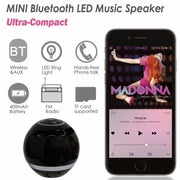 A18 Ball Bluetooth Speaker with LED Light Portable Wireless Mini Speaker Mobile Music MP3 Subwoofer Support TF (Pink)