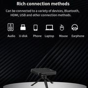 S90 DLP Android 9.0 1GB+8GB 4K Mini WiFi Smart Projector, EU Plug(Black)
