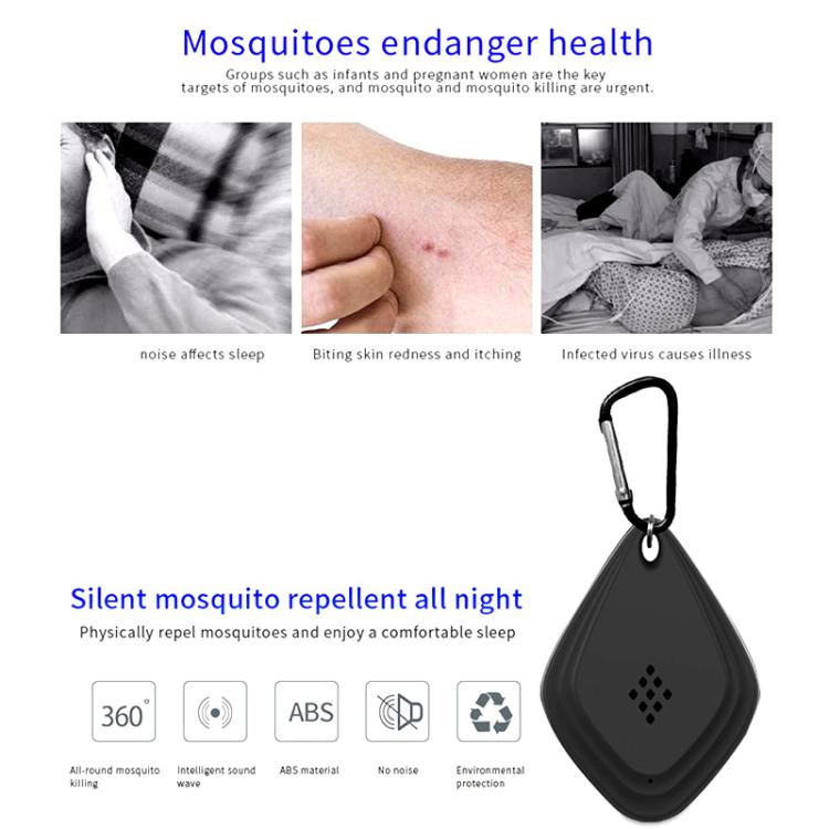Outdoor Mosquito Repellent Portable Ultrasonic Insect Repellent Insecticide USB Charging Intelligent Frequency Conversion(Black) - free shipping - PMC TechLife - Order now!