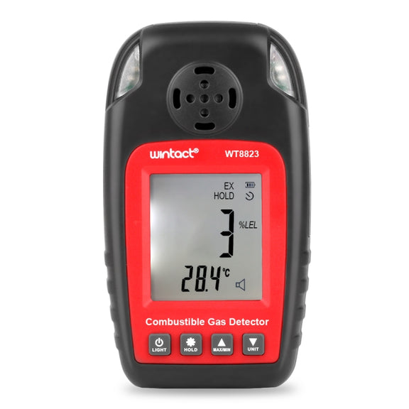 Wintact WT8823 Combustible Gas Alarm Detector Gas Leakage Flammable Natural Digital LCD Display Gas Leak Detector Monitor Gas Analyzer