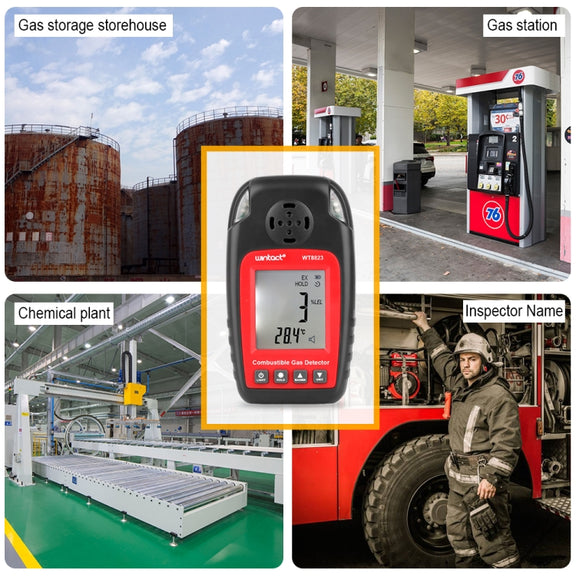 Wintact WT8823 Combustible Gas Alarm Detector Gas Leakage Flammable Natural Digital LCD Display Gas Leak Detector Monitor Gas Analyzer