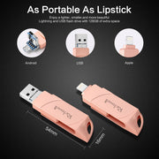 Richwell  DXZ64 USB Flash  Disk 64G 3 in 1  Micro USB + 8 Pin + USB 3.0 Compatible IPhone & IOS(Rose Gold)
