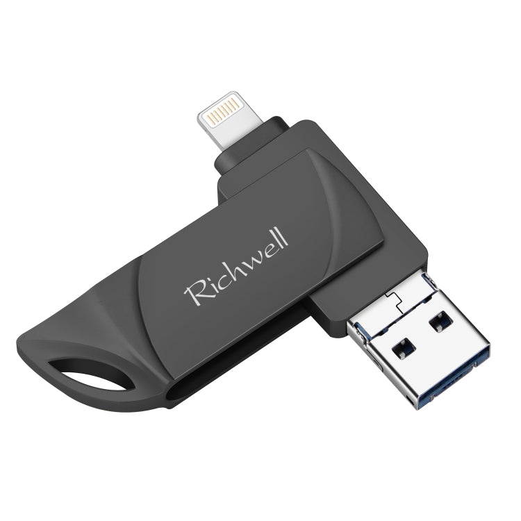 Richwell  DXZ64 USB Flash  Disk 64G 3 in 1  Micro USB + 8 Pin + USB 3.0 Compatible IPhone & IOS(Black) - free shipping - PMC Jewellery - Order now!