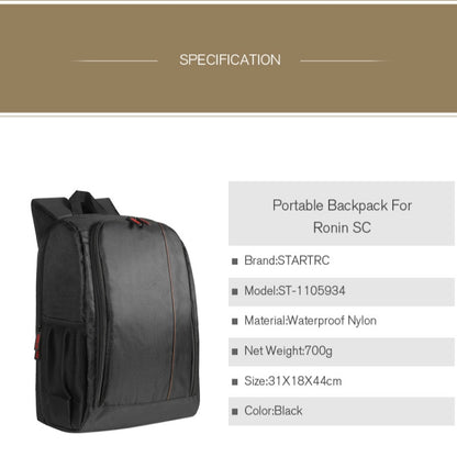 STARTRC Outdoor Travel Portable Waterproof Nylon Backpack for DJI Ronin-SC / Mavic 2 Drone - free shipping - PMC Jewellery - Order now!