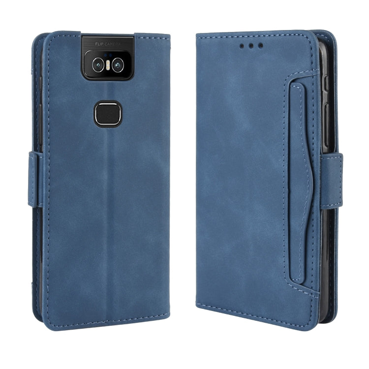 Wallet Style Skin Feel Calf Pattern Leather Case For Asus Zenfone 6 ZS630KL,with Separate Card Slot(Blue) - ASUS Cases by PMC TechLife | Online Shopping South Africa | PMC TechLife