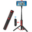 M18 Portable Selfie Stick Remote Control Mobile Phone Holder(Red) - Selfie Sticks by PMC TechLife | Online Shopping South Africa | PMC TechLife | Buy Now Pay Later Mobicred